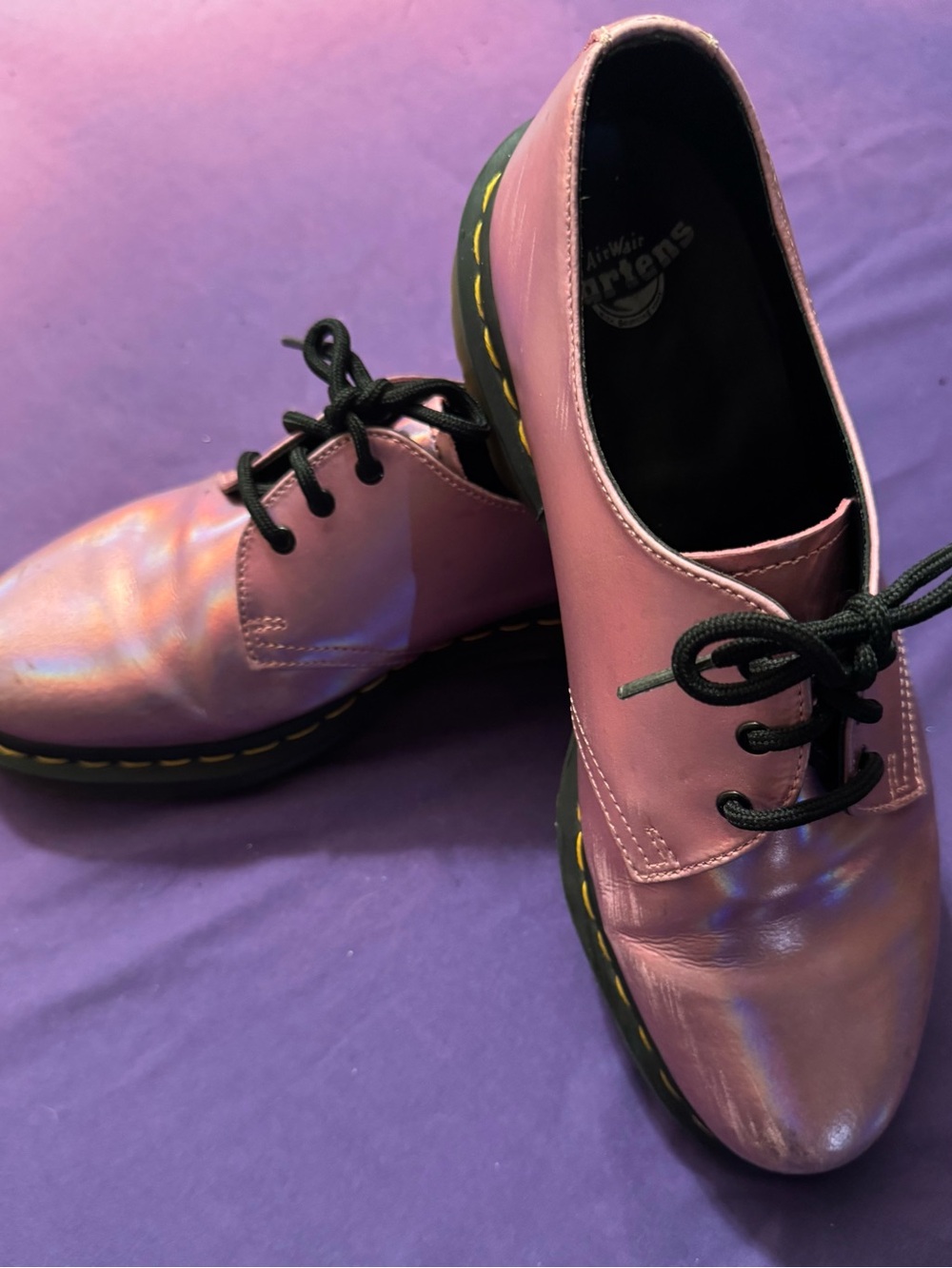 Dr. Martens 1461 3 Eye Oxford in Mallow Pink Iridescent Metallic Women’s 10.